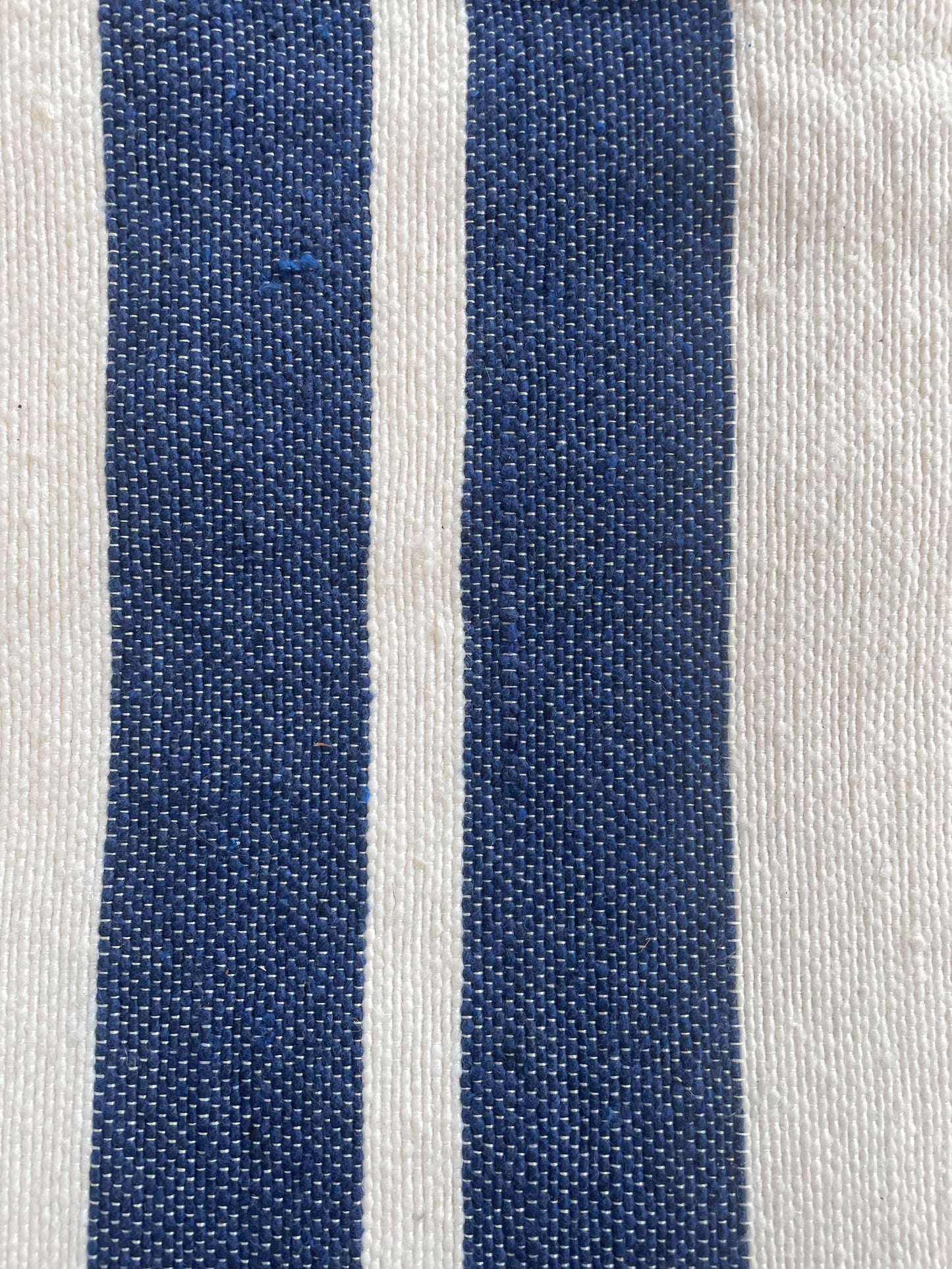 moroccan striped pom pom blanket - blue