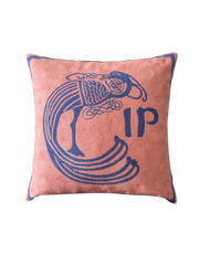 Celtic Plume Hand Embroidered Cushion Cover – Pink & Blue