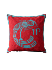 Celtic Plume Hand Embroidered Cushion Cover – Red & Blue