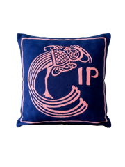 Celtic Plume Cushion Cover (Dark Blue/Pink)