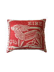 Celtic Dog Hand Embroidered Cushion Cover – Coral