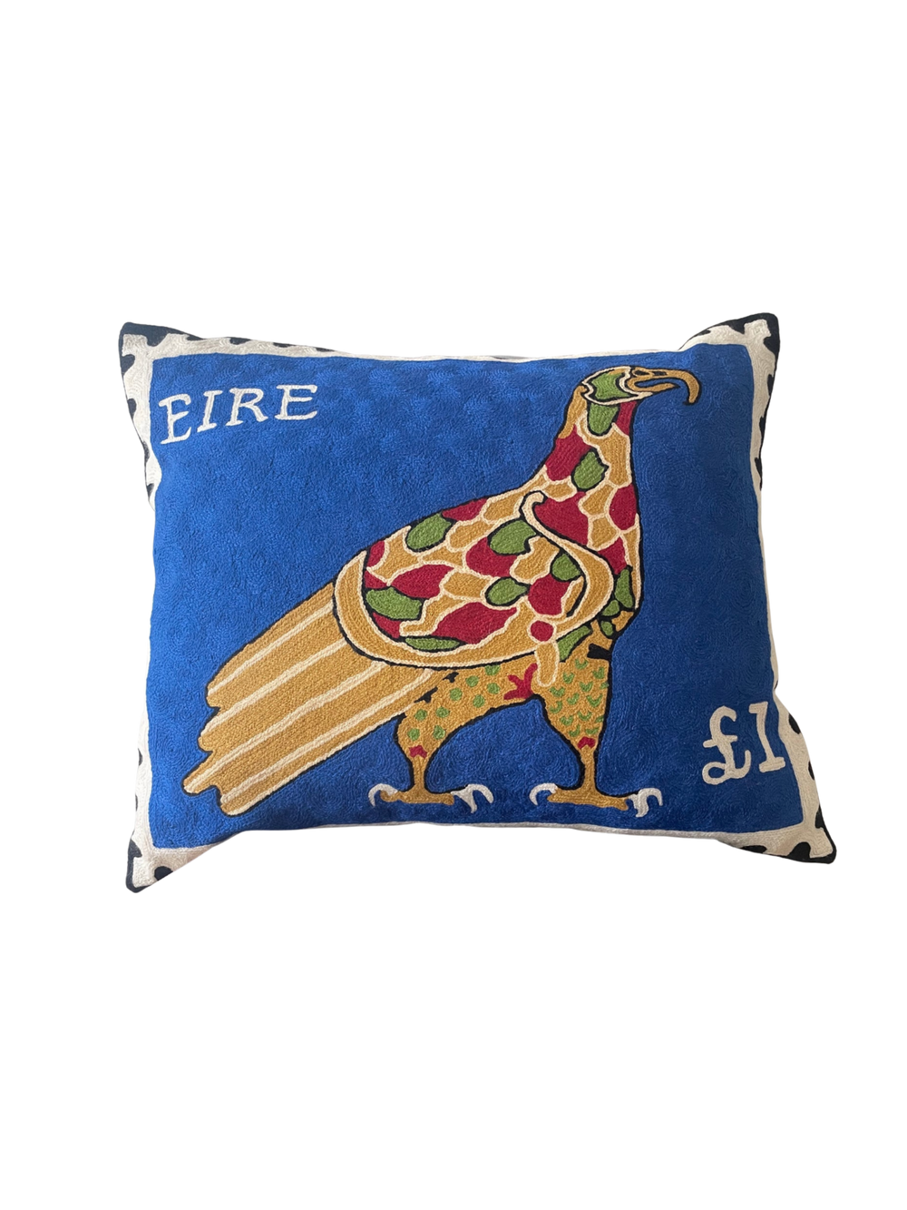 Éire Eagle Stamp Hand Embroidered Cushion Cover