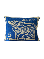 Celtic Dog Irish Stamp Hand Embroidered Cushion Cover – Atlantic Blue