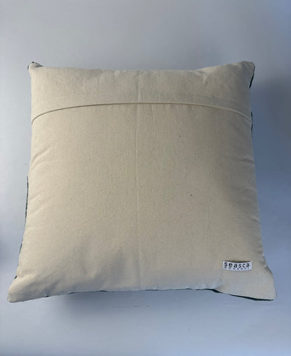 Celtic Plume Hand Embroidered Cushion Cover – Dark Green