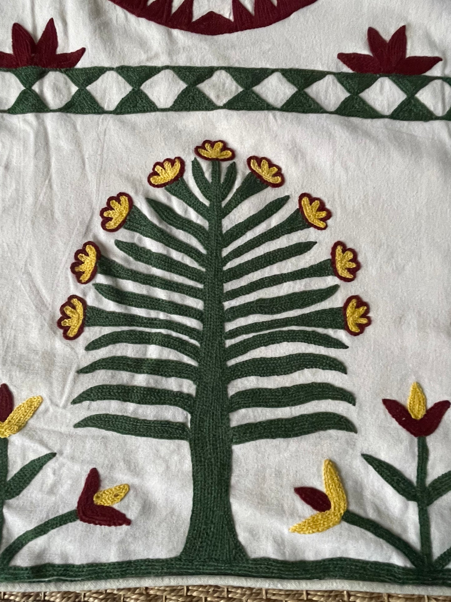 hand-embroidered bedcover