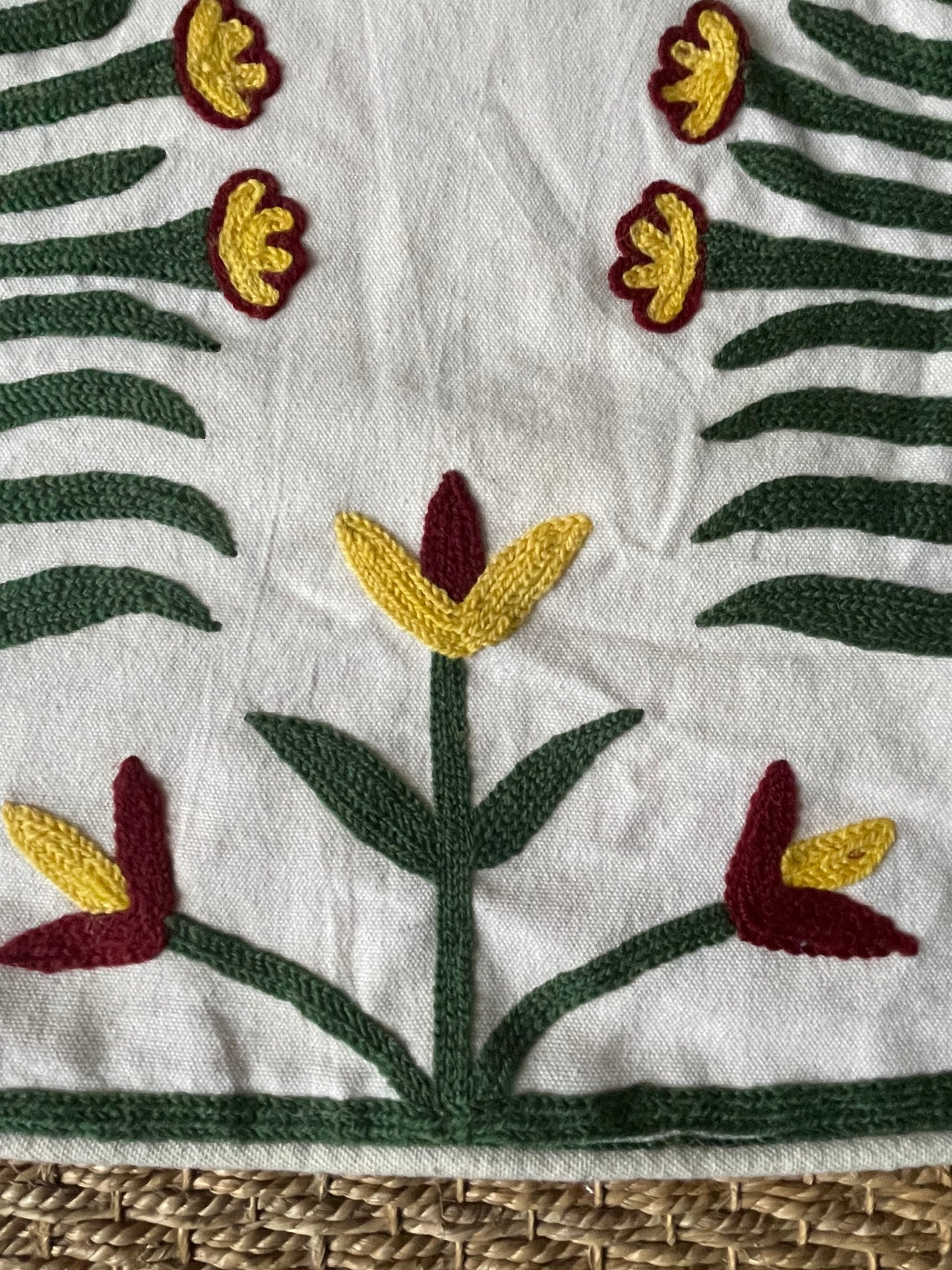 hand-embroidered bedcover