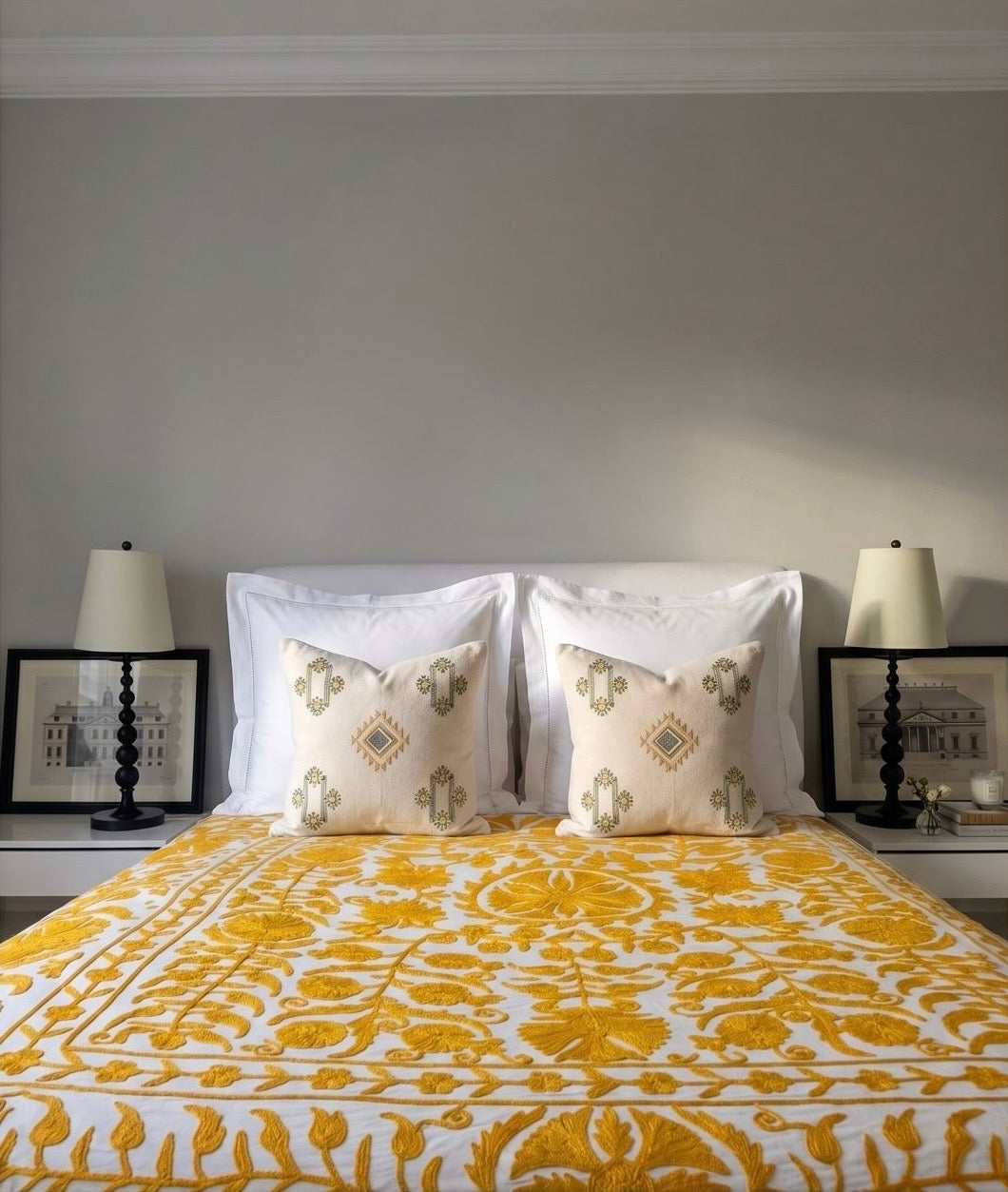 kashmiri hand embroidered bedcover with yeats verse
