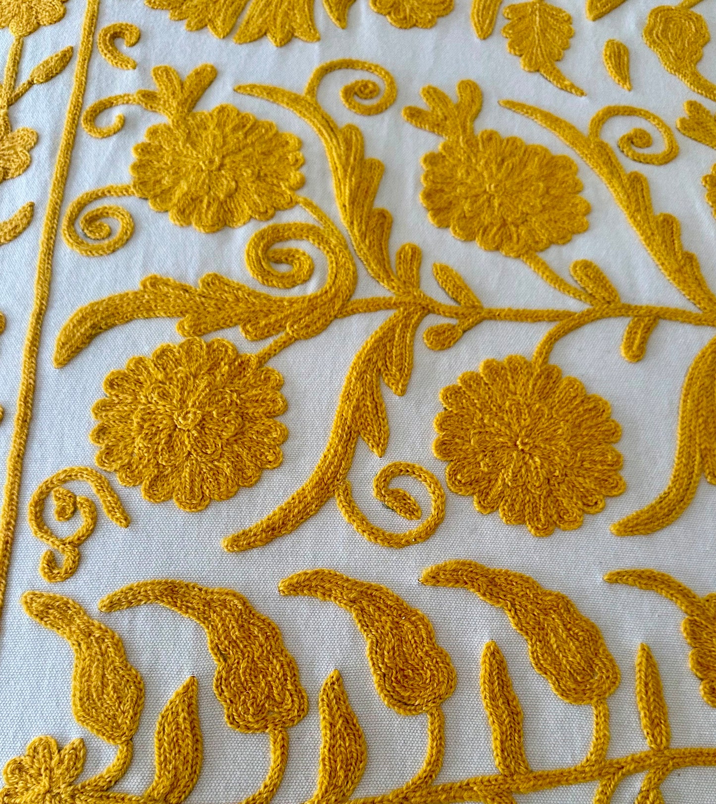 kashmiri hand embroidered bedcover with yeats verse