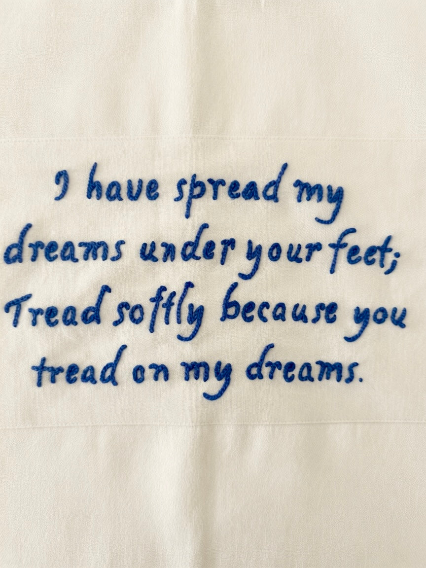 kashmiri hand embroidered bedcover with yeats verse