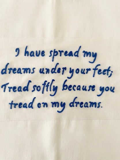 Kashmiri Hand Embroidered Bedcover with Yeats Verse