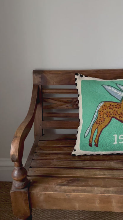 Winged Ox Cushion Cover