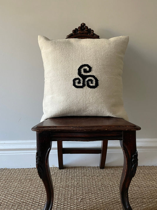 hand loomed wool cushion