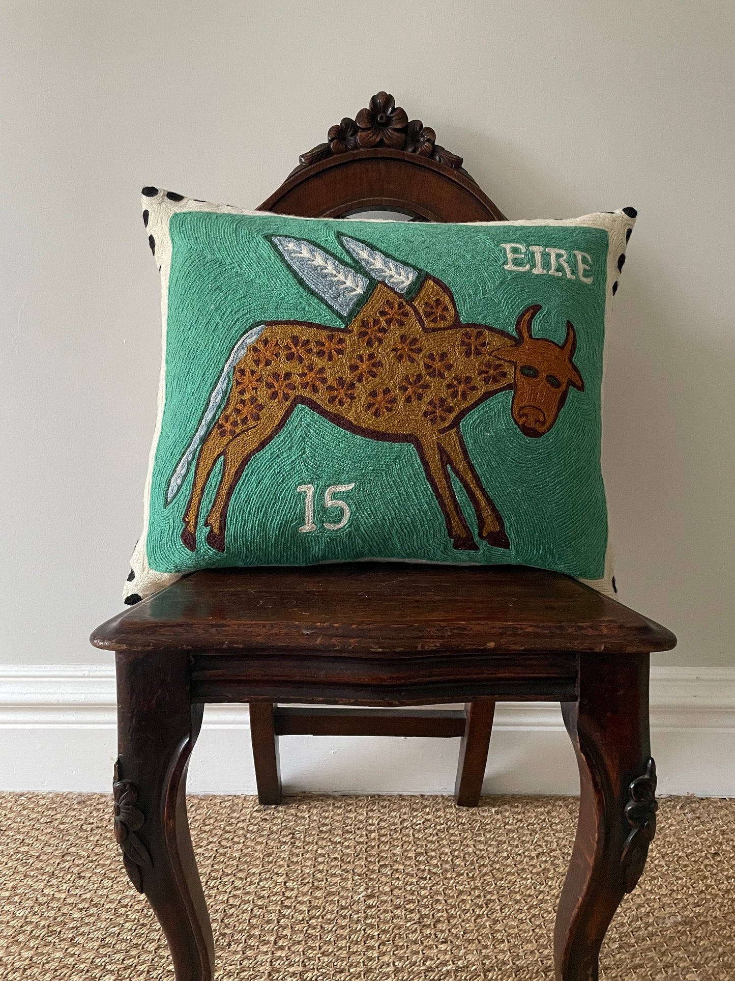 winged ox cushion cover